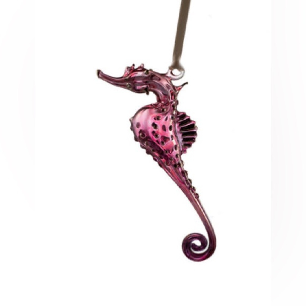 New🌟Anthropologie-Glass Seahorse Ornament - Purple - Picture 3 of 3